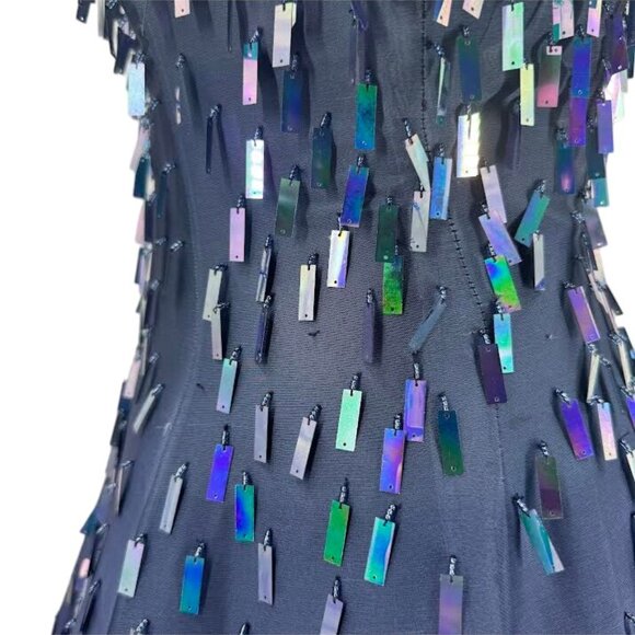 Stunning Couture Navy Sequined Night Sky Ball Gown - Picture 6 of 9